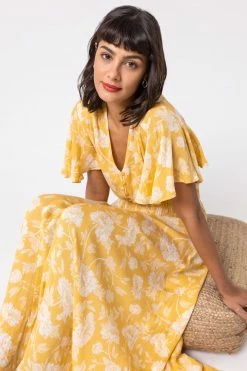 Roman Yellow Floral Print Tiered Midi Dress 14 Roman Yellow Floral Print Tiered Midi Dress -Roman Sales Shop unnamed file 962