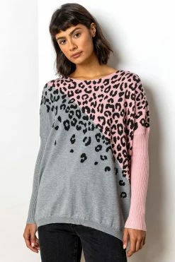 Roman Grey Colour Block Animal Print Jumper 9 Roman Grey Colour Block Animal Print Jumper -Roman Sales Shop unnamed file 9623