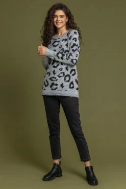 Roman Grey Jacquard Animal Print Jumper 9 Roman Grey Jacquard Animal Print Jumper -Roman Sales Shop unnamed file 9628