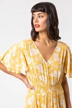 Roman Yellow Floral Print Tiered Midi Dress 15 Roman Yellow Floral Print Tiered Midi Dress -Roman Sales Shop unnamed file 963