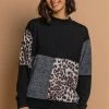 Roman Black High Neck Animal Print Contrast Top 2 Roman Black High Neck Animal Print Contrast Top -Roman Sales Shop unnamed file 9631
