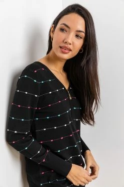 Roman Black Bobble Knit Zip Detail Jumper 11 Roman Black Bobble Knit Zip Detail Jumper -Roman Sales Shop unnamed file 9645