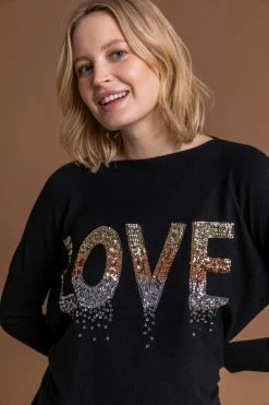 Roman Black Love Sparkle Embellished Jumper 10 Roman Black Love Sparkle Embellished Jumper -Roman Sales Shop unnamed file 9651
