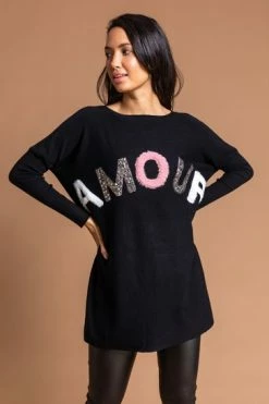 Roman Black Textured Amour Embellished Jumper 11 Roman Black Textured Amour Embellished Jumper -Roman Sales Shop unnamed file 9657