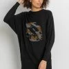 Roman Black Camo Embellished Lips Jumper