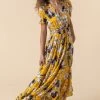 Roman Yellow Floral Print Shirred Waist Maxi Dress 1 Roman Yellow Floral Print Shirred Waist Maxi Dress -Roman Sales Shop unnamed file 968
