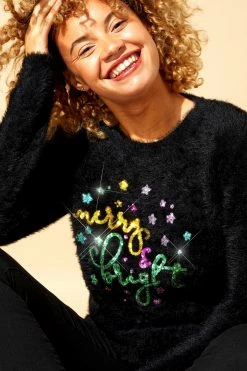 Roman Black Merry & Bright Fluffy Christmas Jumper 10 Roman Black Merry & Bright Fluffy Christmas Jumper -Roman Sales Shop unnamed file 9688