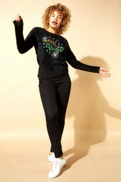 Roman Black Merry & Bright Fluffy Christmas Jumper 11 Roman Black Merry & Bright Fluffy Christmas Jumper -Roman Sales Shop unnamed file 9689
