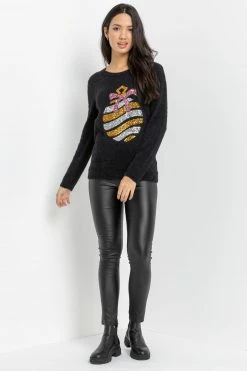 Roman Black Sequin Bauble Christmas Jumper 9 Roman Black Sequin Bauble Christmas Jumper -Roman Sales Shop unnamed file 9692