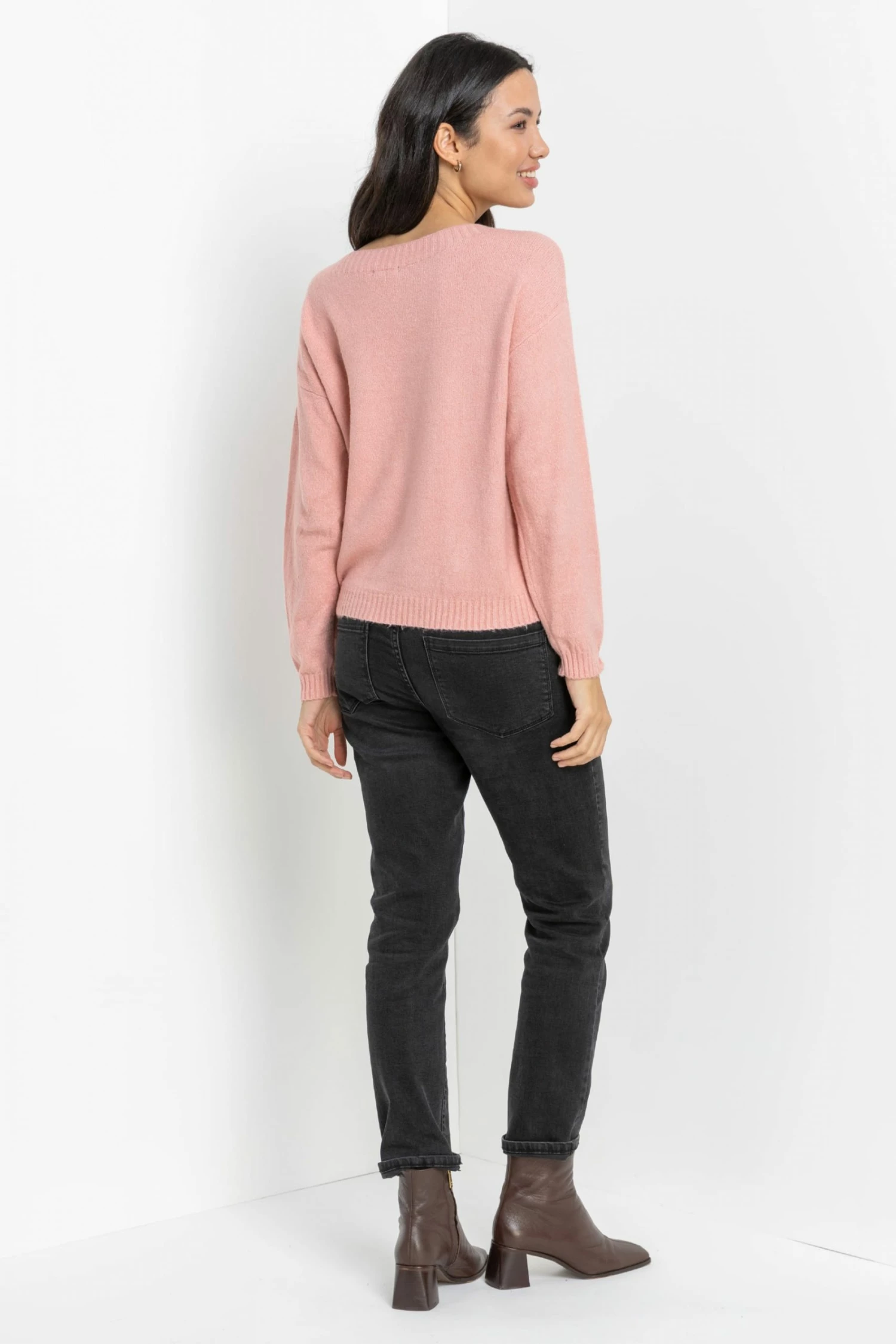 Roman Pink Star Motif Embellished Christmas Jumper 4 Roman Pink Star Motif Embellished Christmas Jumper - Image 3