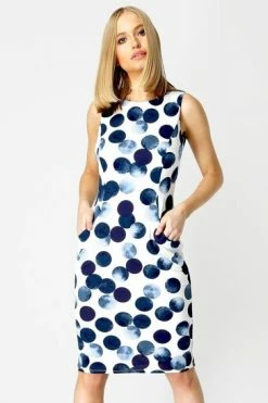 Roman White Spot Print Dress With Pockets -Roman Sales Shop unnamed file 97