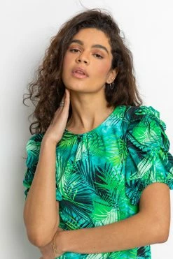 Roman Green Tropical Print Puff Sleeve Top 10 Roman Green Tropical Print Puff Sleeve Top -Roman Sales Shop unnamed file 9708
