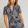 Roman Blue Floral Tile Print Notch Neck Top 2 Roman Blue Floral Tile Print Notch Neck Top -Roman Sales Shop unnamed file 9715