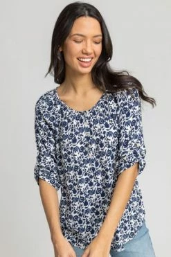 Roman Blue Ditsy Floral Print Button Top 11 Roman Blue Ditsy Floral Print Button Top -Roman Sales Shop unnamed file 9753