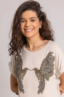 Roman Neutral Mirrored Bird Print Longline T-Shirt 10 Roman Neutral Mirrored Bird Print Longline T-Shirt -Roman Sales Shop unnamed file 9767