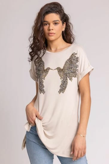 Roman Neutral Mirrored Bird Print Longline T-Shirt 7 Roman Neutral Mirrored Bird Print Longline T-Shirt - Image 5