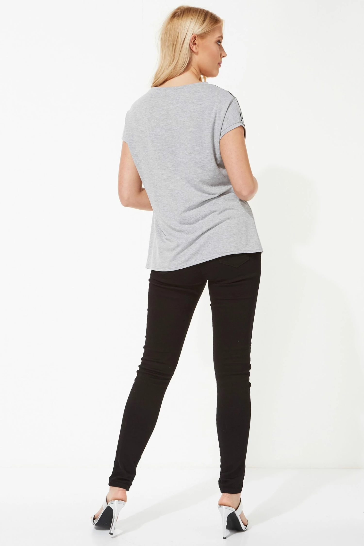 Roman Grey Foil Zebra Print TShirt 4 Roman Grey Foil Zebra Print TShirt - Image 2