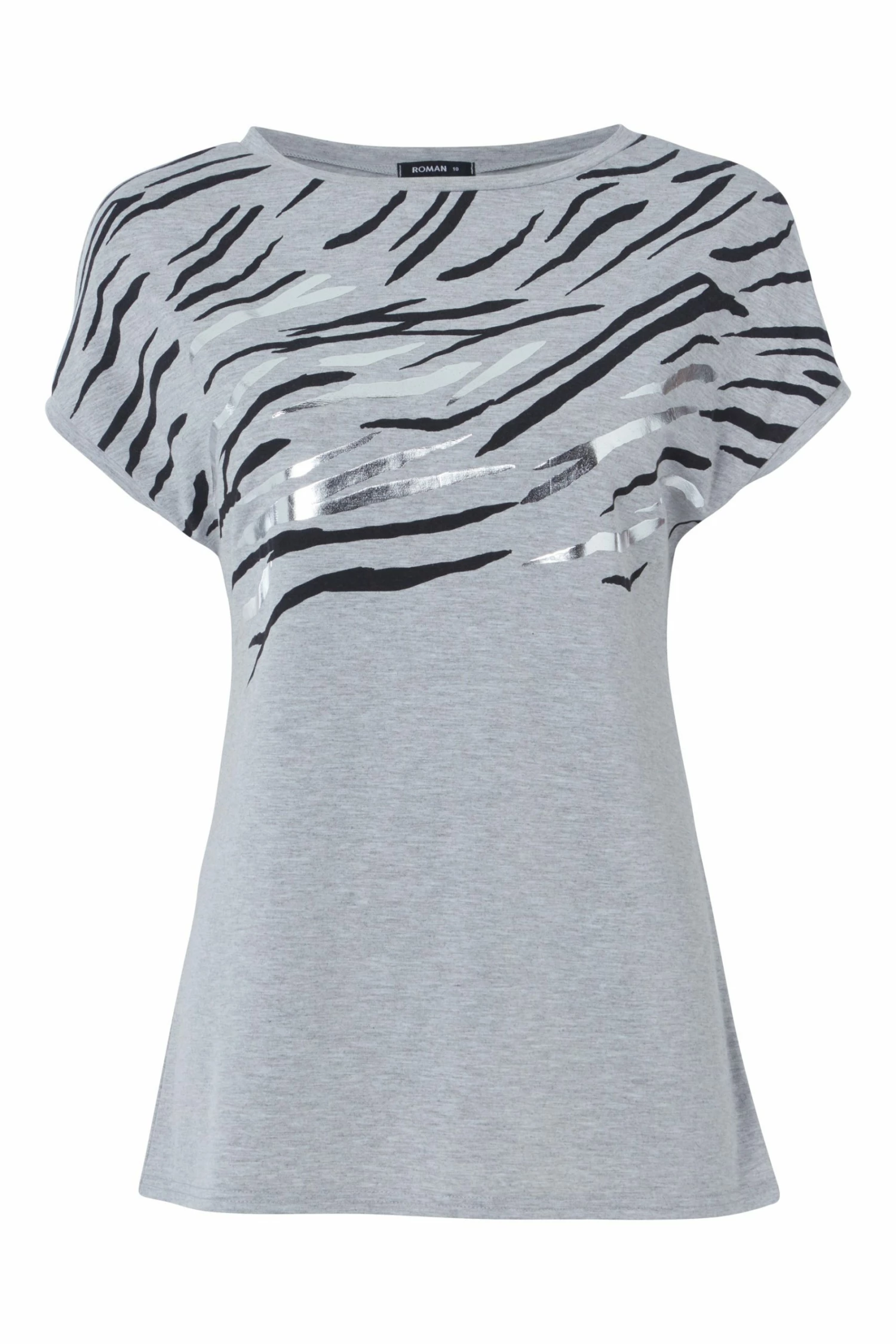 Roman Grey Foil Zebra Print TShirt 6 Roman Grey Foil Zebra Print TShirt - Image 4