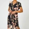 Roman Black Tropical Print Tie Knot Detail Dress 1 Roman Black Tropical Print Tie Knot Detail Dress -Roman Sales Shop unnamed file 978