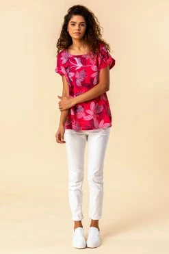 Roman Red Floral Print Cap Sleeve Top 12 Roman Red Floral Print Cap Sleeve Top -Roman Sales Shop unnamed file 9783