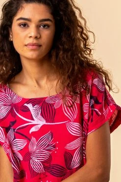 Roman Red Floral Print Cap Sleeve Top 13 Roman Red Floral Print Cap Sleeve Top -Roman Sales Shop unnamed file 9784