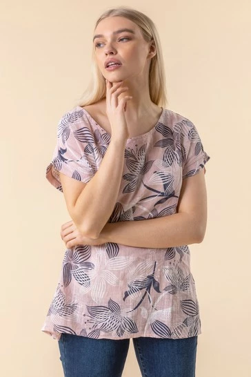 Roman Red Floral Print Cap Sleeve Top 9 Roman Red Floral Print Cap Sleeve Top - Image 7