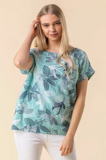 Roman Red Floral Print Cap Sleeve Top 10 Roman Red Floral Print Cap Sleeve Top - Image 8