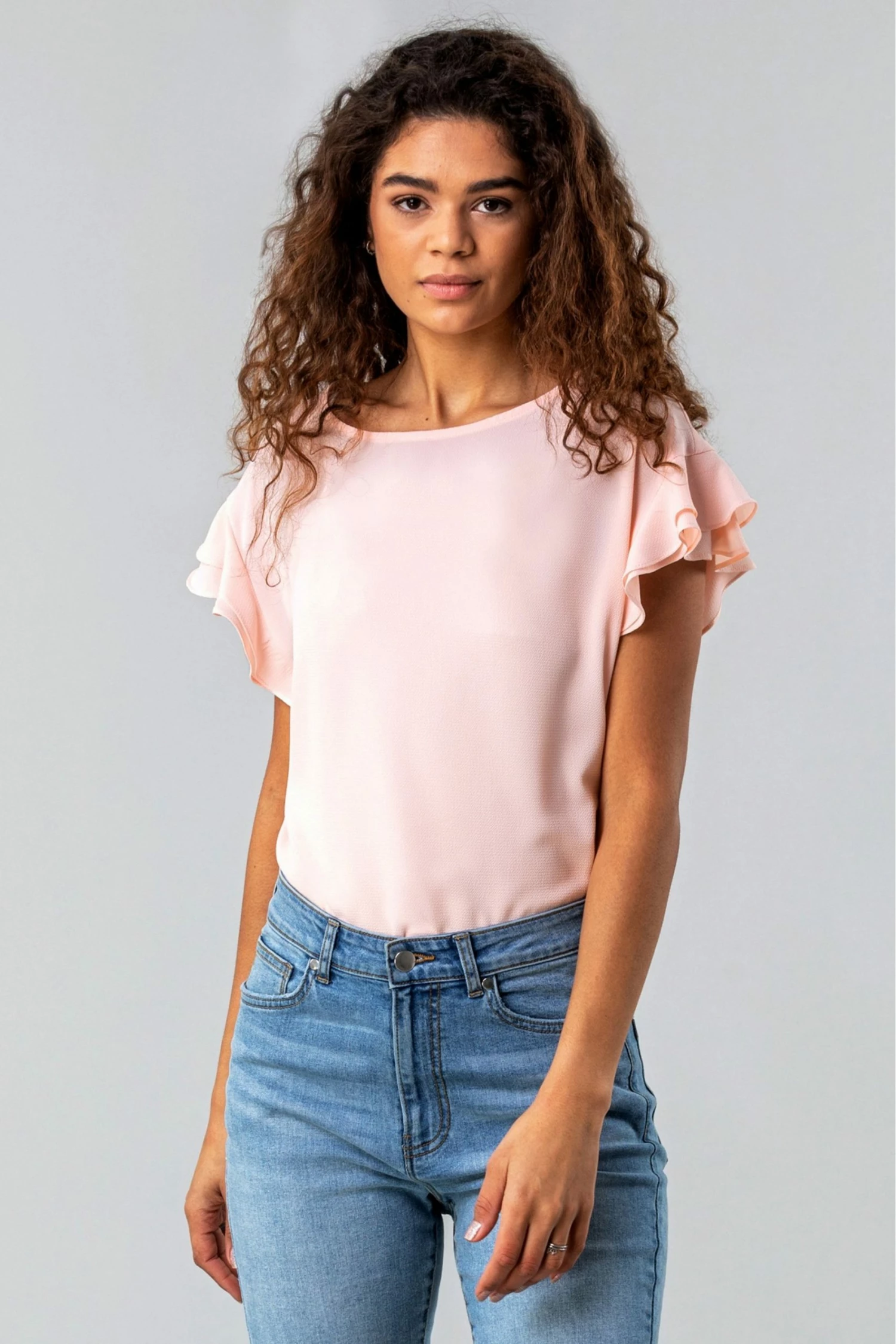 Roman Pink Ruffle Detail Short Sleeve Top 3 Roman Pink Ruffle Detail Short Sleeve Top