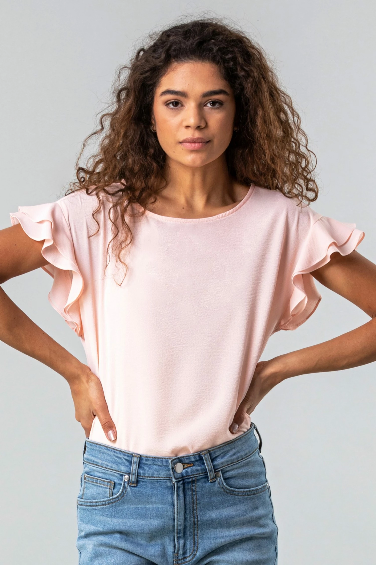 Roman Pink Ruffle Detail Short Sleeve Top 6 Roman Pink Ruffle Detail Short Sleeve Top - Image 4