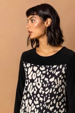 Roman Nude Animal Print Contrast Yoke Top 10 Roman Nude Animal Print Contrast Yoke Top -Roman Sales Shop unnamed file 9810