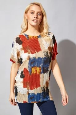 Roman Black Abstract Print Oversized T-Shirt