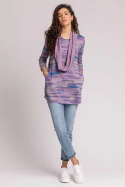 Roman Purple Abstract Print Pocket Top With Snood 9 Roman Purple Abstract Print Pocket Top With Snood -Roman Sales Shop unnamed file 9818