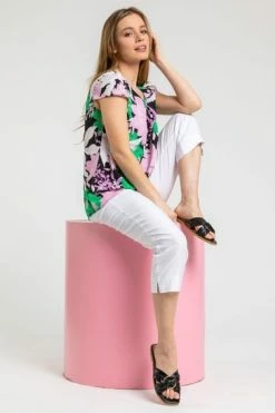 Roman Black Petite Contrast Floral Cap Sleeve Top 11 Roman Black Petite Contrast Floral Cap Sleeve Top -Roman Sales Shop unnamed file 9825