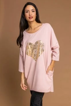 Roman Black One Size Foil Heart Print Lounge Top 14 Roman Black One Size Foil Heart Print Lounge Top -Roman Sales Shop unnamed file 9831