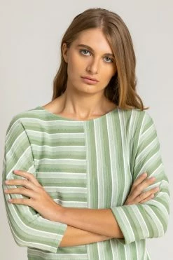 Roman Green Textured Stripe Print Top 11 Roman Green Textured Stripe Print Top -Roman Sales Shop unnamed file 9836