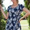 Roman Navy Floral Print Hanky Hem T-Shirt 2 Roman Navy Floral Print Hanky Hem T-Shirt -Roman Sales Shop unnamed file 9839