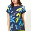 Roman Navy Abstract Leaf Print T-Shirt -Roman Sales Shop unnamed file 9848