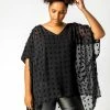Roman Black Curve Textured Spot Batwing Top -Roman Sales Shop unnamed file 9858