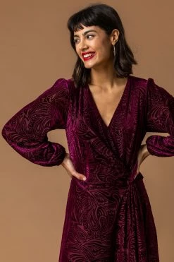 Roman Purple Baroque Print Burnout Dress 10 Roman Purple Baroque Print Burnout Dress -Roman Sales Shop unnamed file 986