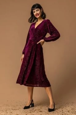 Roman Purple Baroque Print Burnout Dress 11 Roman Purple Baroque Print Burnout Dress -Roman Sales Shop unnamed file 987