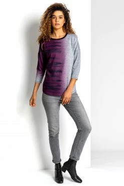 Roman Purple Floral Print Longline Top