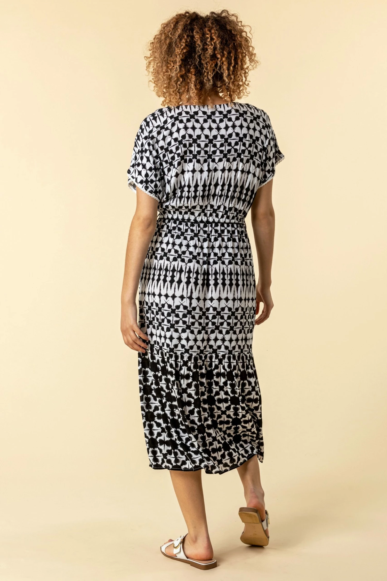 Roman Black Aztec Button Down Midi Dress 4 Roman Black Aztec Button Down Midi Dress - Image 2