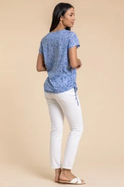 Roman Blue Burnout Floral Print Tie Detail Top 8 Roman Blue Burnout Floral Print Tie Detail Top -Roman Sales Shop unnamed file 9903