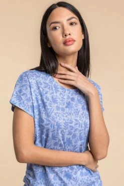 Roman Blue Burnout Floral Print Tie Detail Top 9 Roman Blue Burnout Floral Print Tie Detail Top -Roman Sales Shop unnamed file 9904