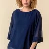 Roman Blue Batwing Sleeve Chiffon Overlay Top 1 Roman Blue Batwing Sleeve Chiffon Overlay Top -Roman Sales Shop unnamed file 9907