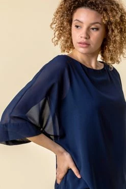 Roman Blue Batwing Sleeve Chiffon Overlay Top 10 Roman Blue Batwing Sleeve Chiffon Overlay Top -Roman Sales Shop unnamed file 9910