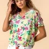 Roman Yellow Hotfix Tropical Print Tie Front Top -Roman Sales Shop unnamed file 9912