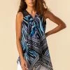 Roman Blue Abstract Print Asymmetric Hem Top 2 Roman Blue Abstract Print Asymmetric Hem Top -Roman Sales Shop unnamed file 9917