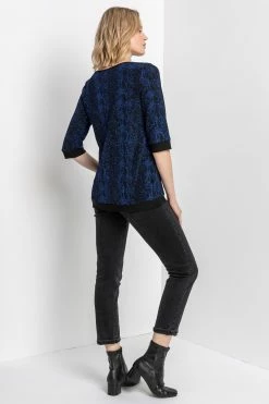 Roman Blue Shimmer Animal Print Asymmetric Top 12 Roman Blue Shimmer Animal Print Asymmetric Top -Roman Sales Shop unnamed file 9943