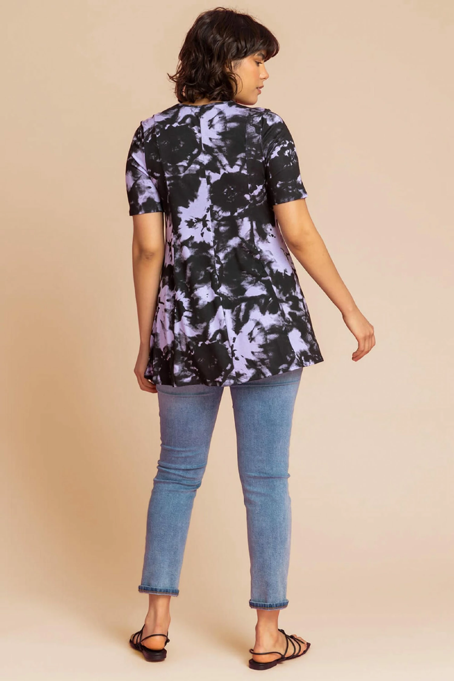 Roman Purple Tie Dye Print Pocket Top 4 Roman Purple Tie Dye Print Pocket Top - Image 2